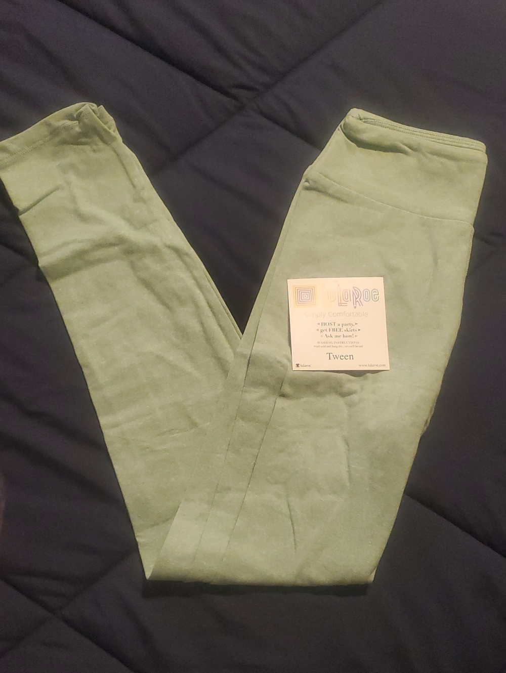 LuLaRoe Tween Light Sage Green Kids Leggings